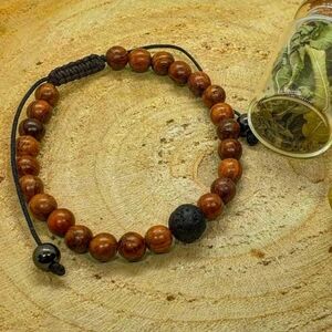 NEW Vervain infused Bracelet unisex inspired tvd Lava stone wood bead adjustable